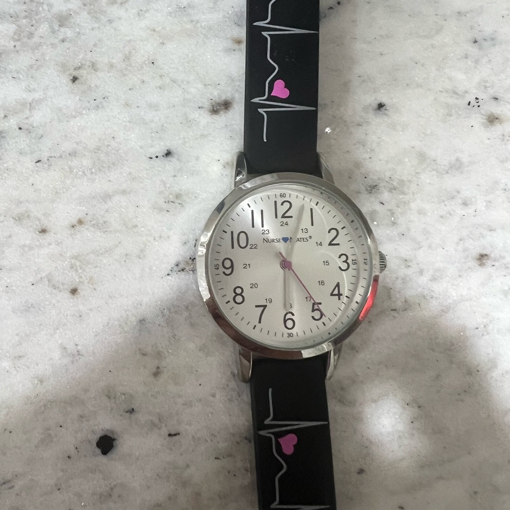 Nurse Mates Black and Silver Smartwatch with Classic Design